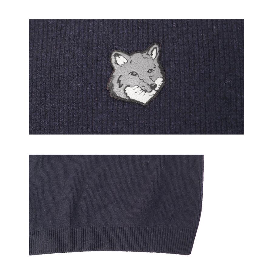 メゾンキツネ ニット メンズ フォックスヘッド ミラノ ラムズウール ジャンパー MAISON KITSUNE PM00817KT1180 ベージュ 紺 長袖 | MAISON KITSUNE | 07