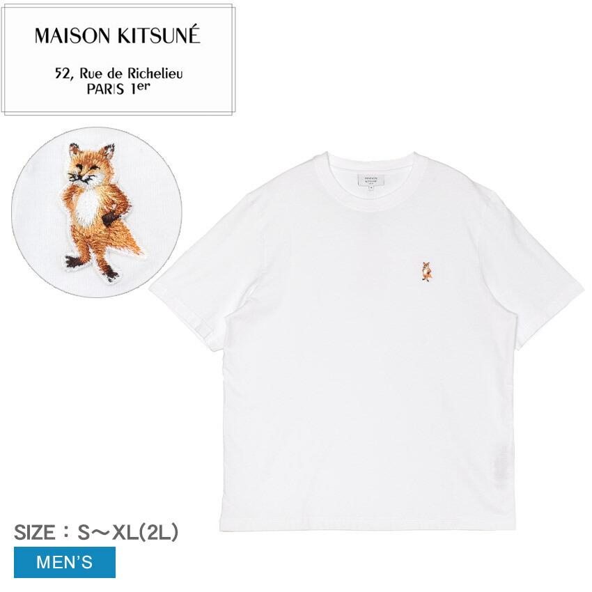 正規品タグ付Maison Kitsune メゾンキツネ Tシャツ XS ホワイト MAISON KITSUNE（メゾン キツネ） クルーネックTシャツ DRESSED FOX
