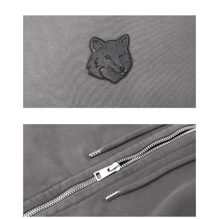 メゾンキツネ パーカー メンズ フォックスヘッド ジップド オーバーサイズ フーディー MAISON KITSUNE PM02138KM0340 グレー 狐 爆買 | MAISON KITSUNE | 03