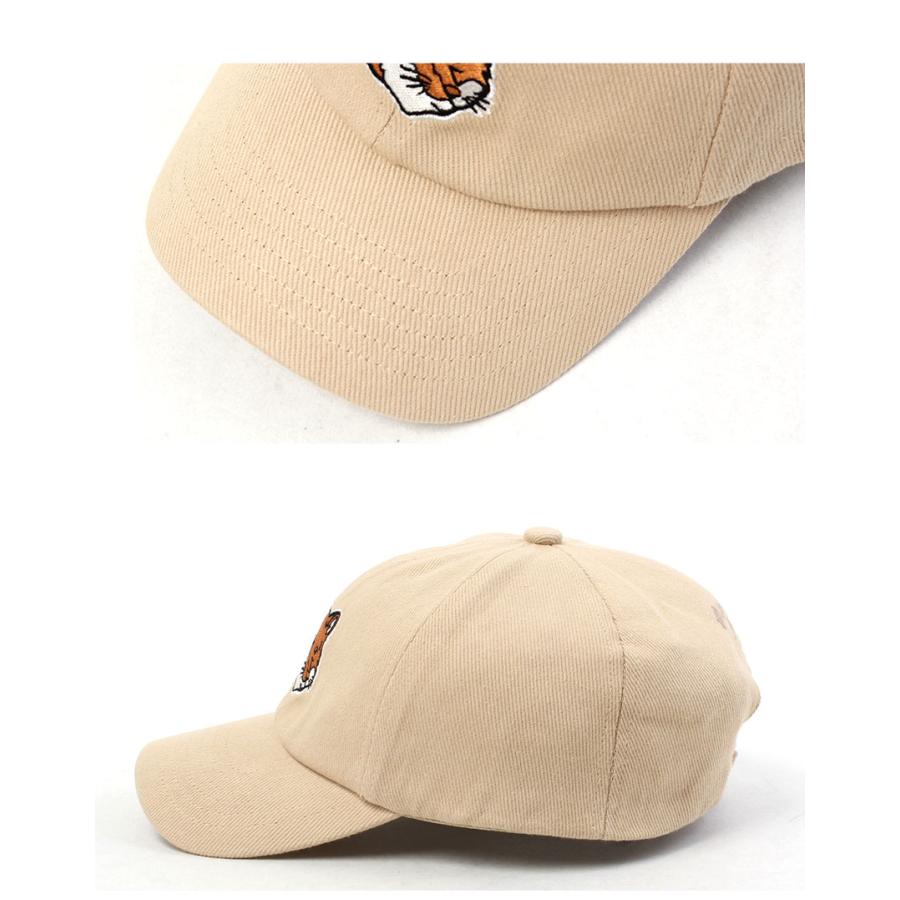 メゾンキツネ 帽子 メンズ レディース ラージ フォックスヘッド 6P キャップ MAISON KITSUNE PM06100WW0096 ベージュ 帽子 ロゴ 爆買 | MAISON KITSUNE | 02