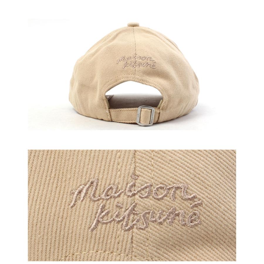 メゾンキツネ 帽子 メンズ レディース ラージ フォックスヘッド 6P キャップ MAISON KITSUNE PM06100WW0096 ベージュ 帽子 ロゴ 爆買 | MAISON KITSUNE | 03