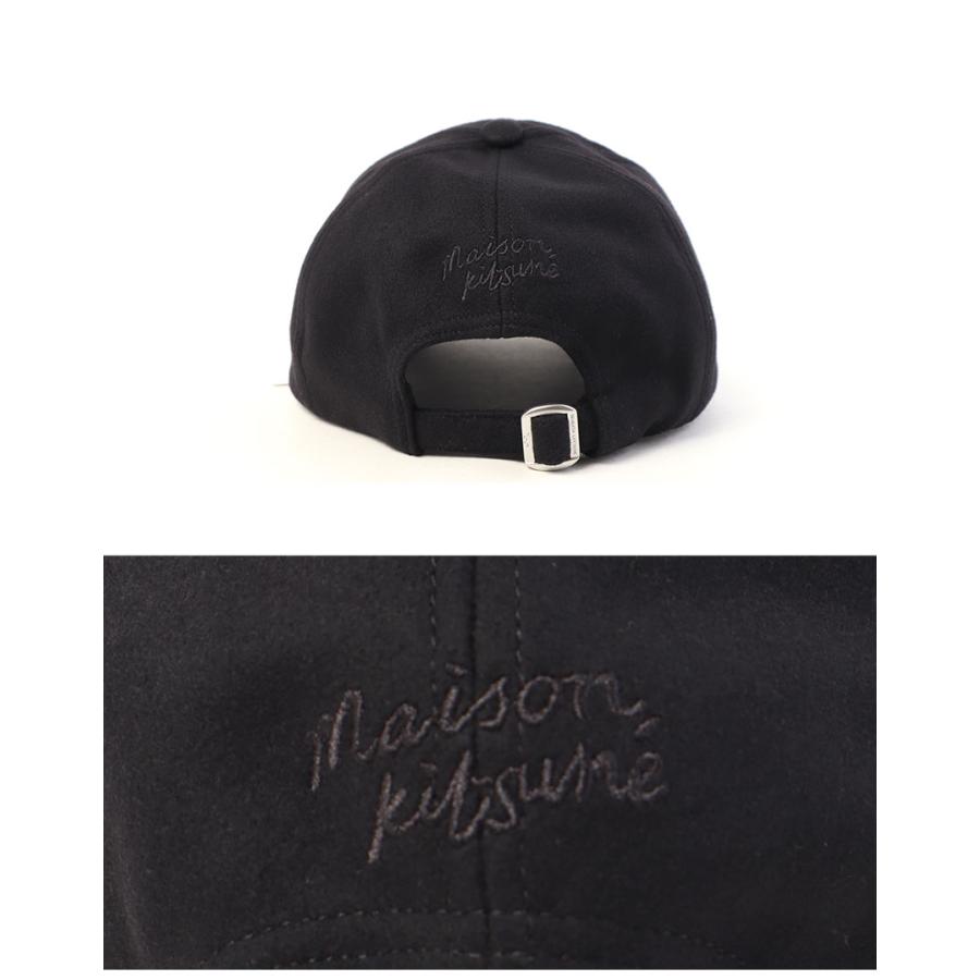 メゾンキツネ 帽子 メンズ レディース プロフィール フォックス ウール キャップ MAISON KITSUNE PW06111WM2023 ブラック 黒 爆買 | MAISON KITSUNE | 03