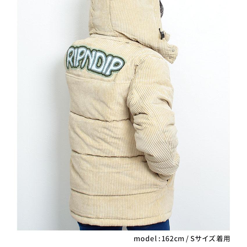 送料無料 RIPNDIP ダウンジャケット メンズ INTERTWINED CORD PUFFER JACKET リップンディップ RND8004  カーキ アウター 長袖 在庫処分