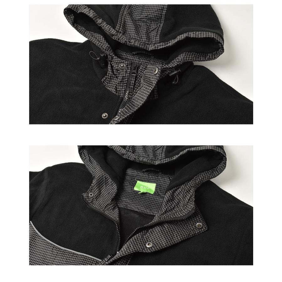 HUF ハフ ジャケット メンズ ポーラーフリースジャケット JK00369 黒