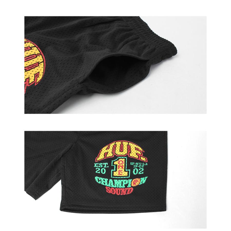 めぐ　salsation ハーフパンツ HUF ハフ ハーフパンツ メンズ CHAMPION SOUND MESH SHORT