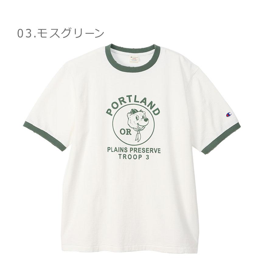 チャンピオン 半袖Tシャツ メンズ ショートスリーブリンガーTシャツ CHAMPION C3-Z339 グレー ホワイト 白 Tシャツ 半袖 ウエア 父の日｜z-craft｜08