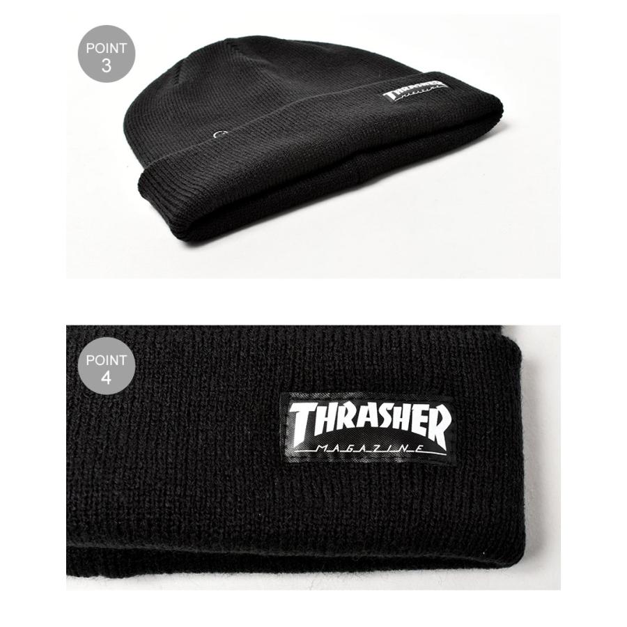 スラッシャー ニットキャップ メンズ レディース ゴンズ サッド ネーム アクリル ビーニー THRASHER 22TH-N57 ブラック 黒 黄｜z-craft｜12