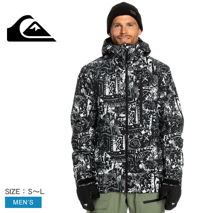 Quiksilver フード付きアノラックジャケット S/M ブラック/ホワイト Quiksilver フード付きアノラックジャケット S/M ブラック