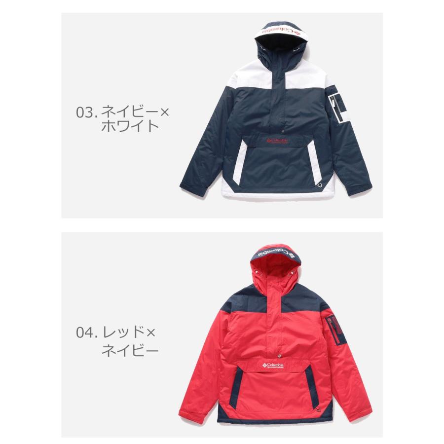 Columbia☆フード付きジャケット☆ネイビー×赤×白☆左袖が素敵☆ Columbia☆フード付きジャケット☆ネイビー×赤×白☆左袖が素敵