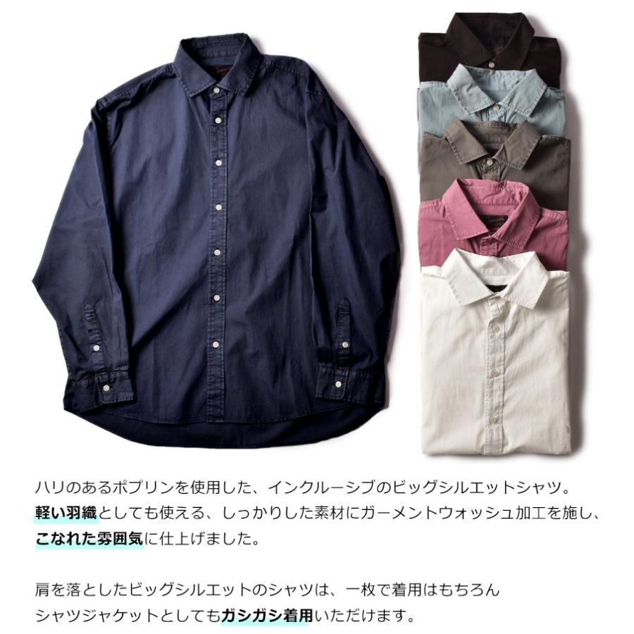 ANEI ビッグシルエット シャツ ネイビー 日本製 コットン レーヨン 3 In'crewsive（インクルーシブ） ビッグシルエット シャツ メンズ 製品