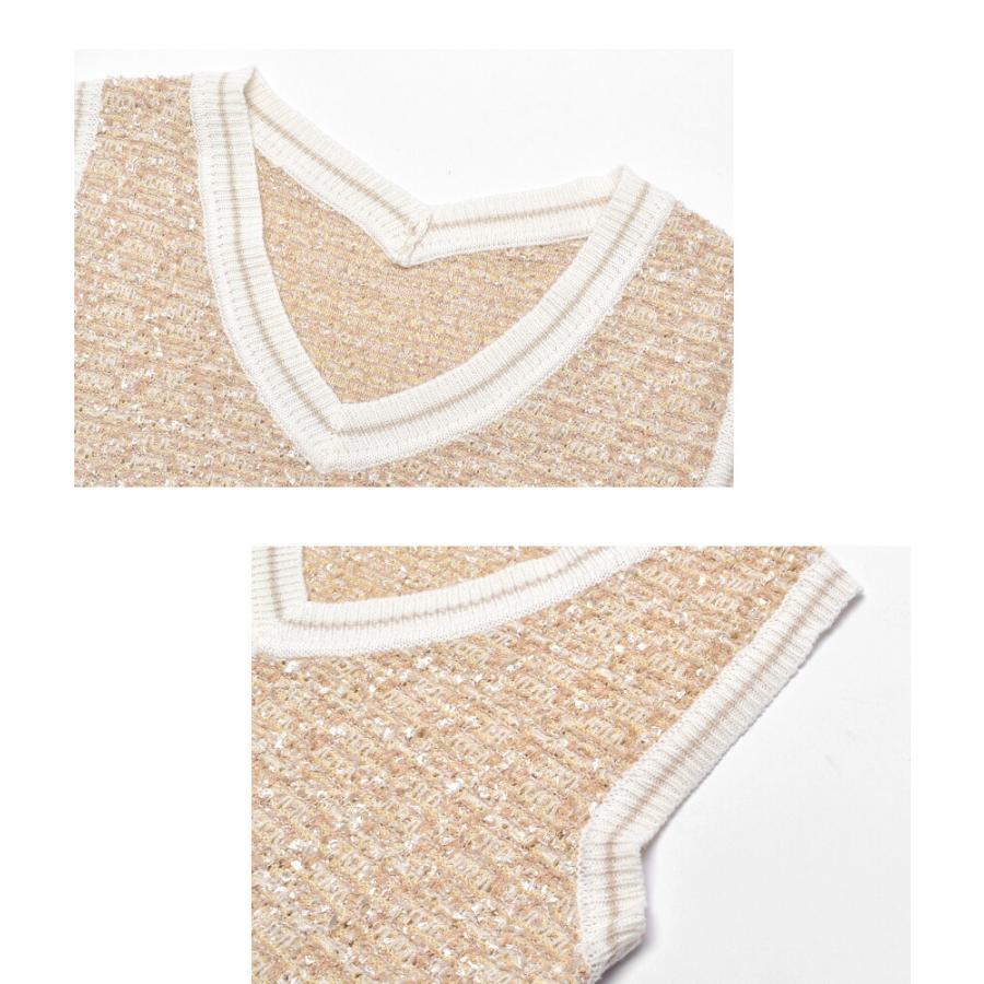 NACHU＆DIARY（ナチュ＆ダイアリー） ミックスヤーンツイードベスト