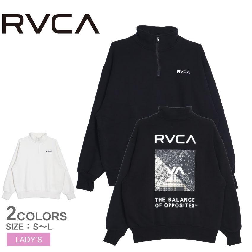 RVCA（ルーカ） トレーナー レディース BANDANA BOX LOGO HALF ZIP
