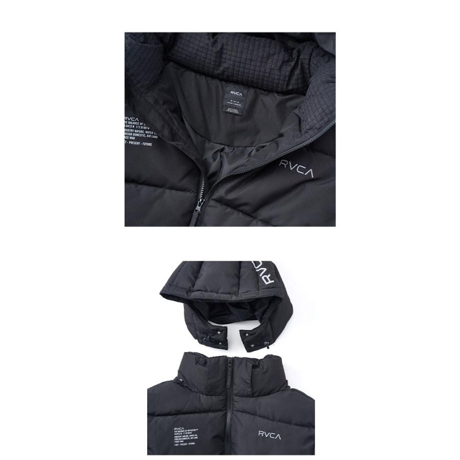 RVCA ブラックダウンジャケット フード付き　Mサイズ RVCA フード付きダウンジャケット ブラック 【公式通販】