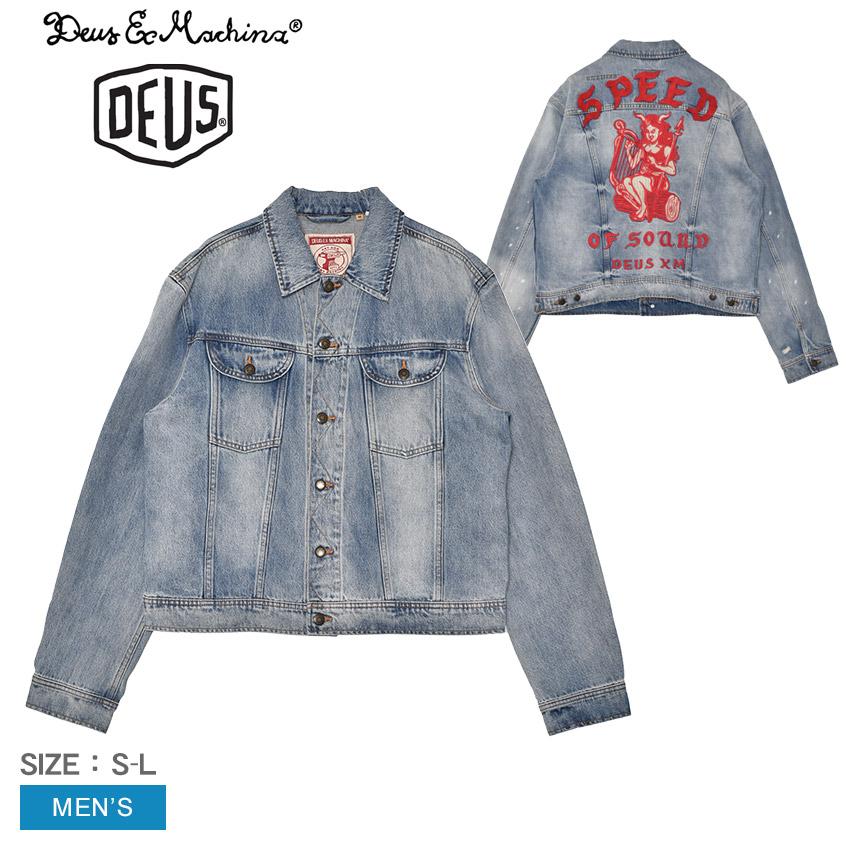 DEUS EX MACHINA デニム カバーオールジャケット ワッペン刺繍 L