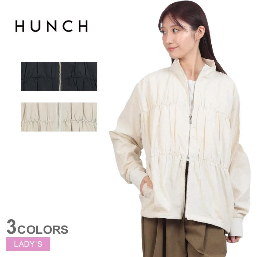 hunch（ハンチ） ジャケット レディース ナイロン シャーリングZIP