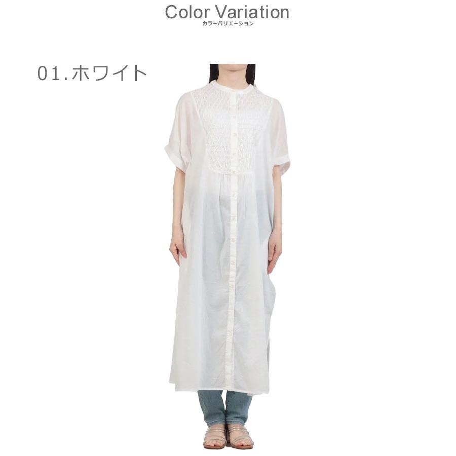 hunch（ハンチ） ワンピース レディース コットンボイル スモッキング