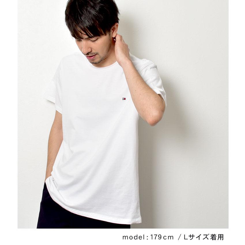 （ネコポス配送） トミーヒルフィガー 半袖Tシャツ メンズ ベーシック コットン コア フラッグ クルーネック S/S TEE TOMMY HILFIGER 09T3139 黒 | TOMMY HILFIGER | 01