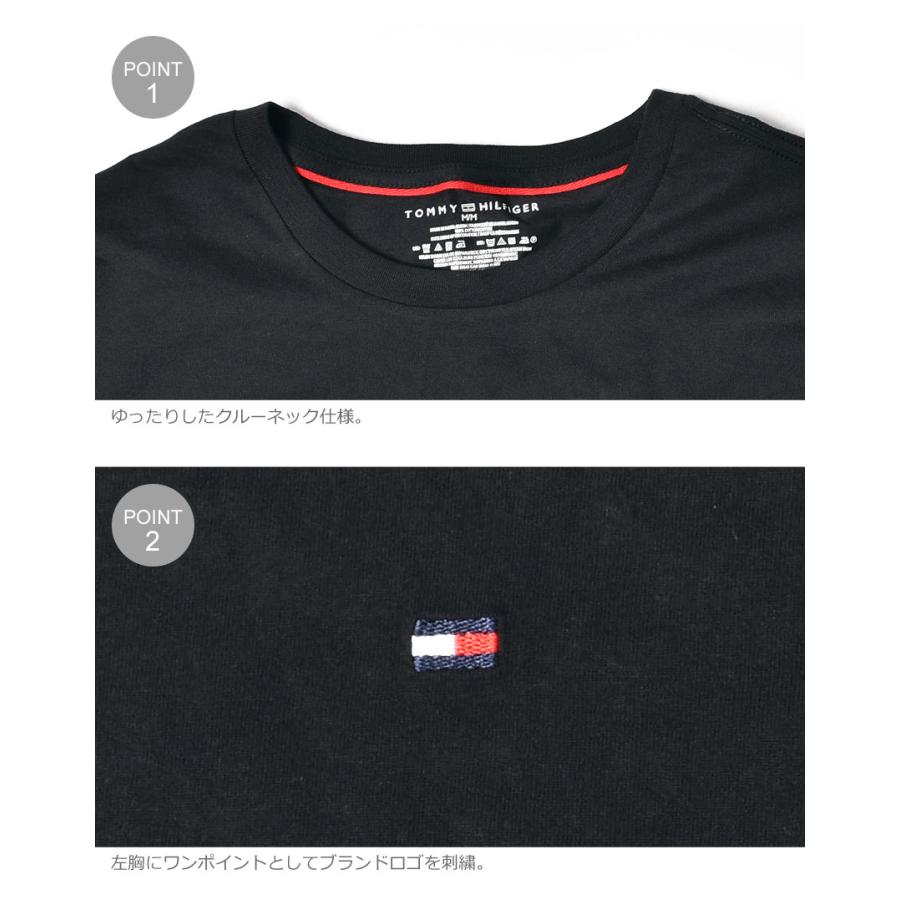 （ネコポス配送） トミーヒルフィガー 半袖Tシャツ メンズ ベーシック コットン コア フラッグ クルーネック S/S TEE TOMMY HILFIGER 09T3139 黒 | TOMMY HILFIGER | 09