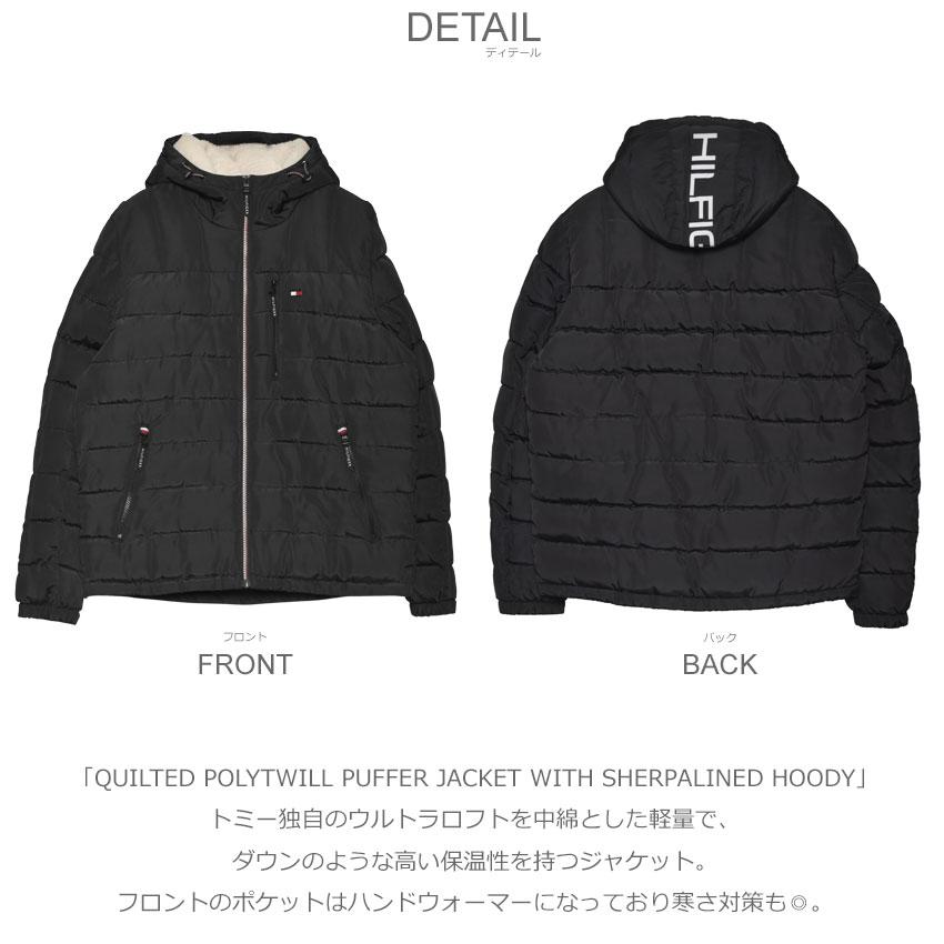 送料無料 トミーヒルフィガー アウター メンズ QUILTED POLYTWILL PUFFER JACKET WITH SHERPALINED HOODY TOMMY HILFIGER 151AP213 黒 白｜z-craft｜11