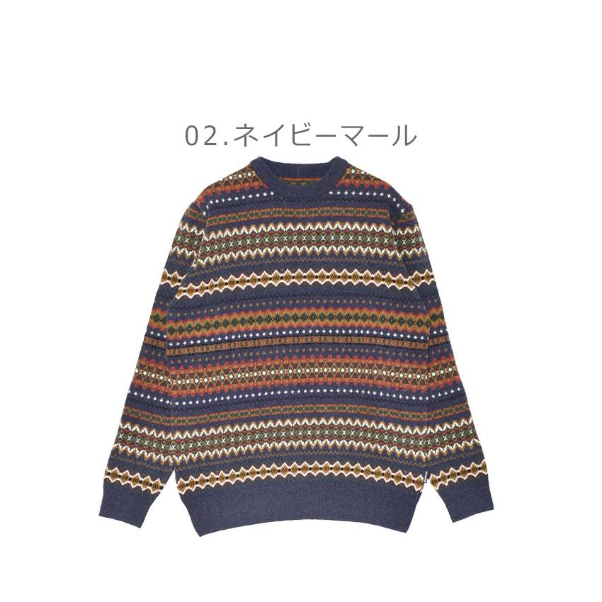 バブアー ウール 長袖 セーター M ネイビー Barbour ニット メンズ Barbour（バブアー） ニット メンズ Case Fair Isle Crew BARBOUR