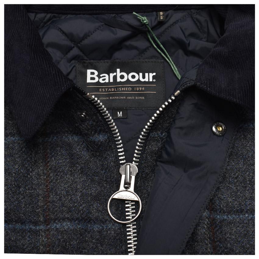 バブアー ジャケット メンズ ビデイル チェック ウール ジャケット BARBOUR MWO0288 ブルー 青 ブラウン チェック 柄 長袖の画像