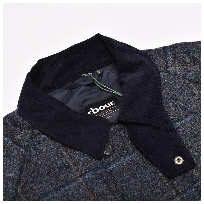 バブアー ジャケット メンズ ビデイル チェック ウール ジャケット BARBOUR MWO0288 ブルー 青 ブラウン チェック 柄 長袖の画像