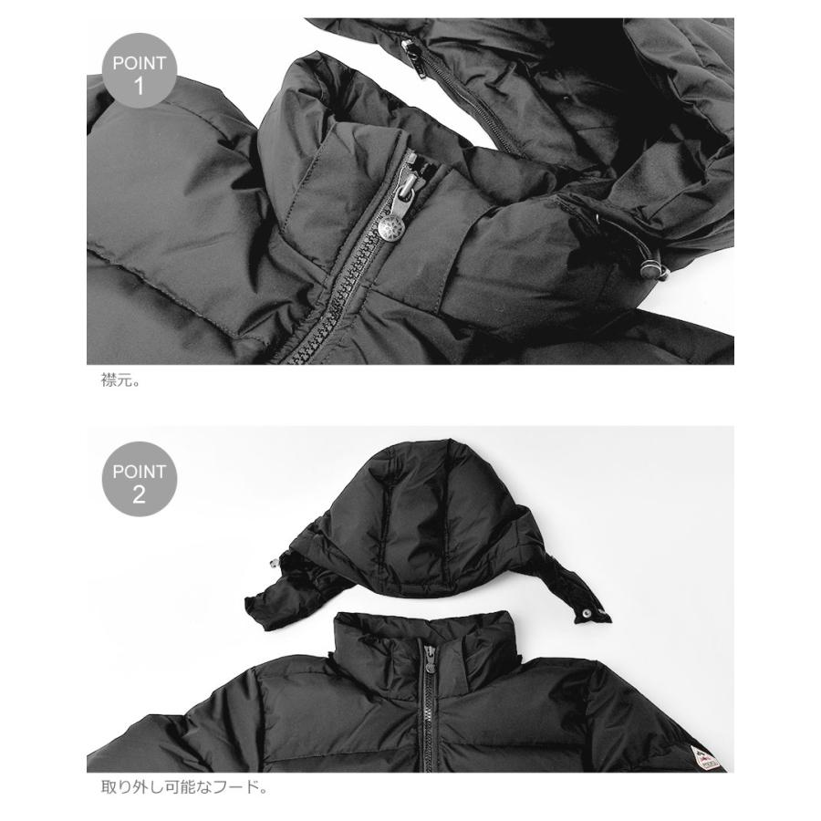 PYRENEX ブラック ダウンジャケット 取り外しフード PYRENEX (ピレネックス) フード着脱 フルジップ ダウンジャケット