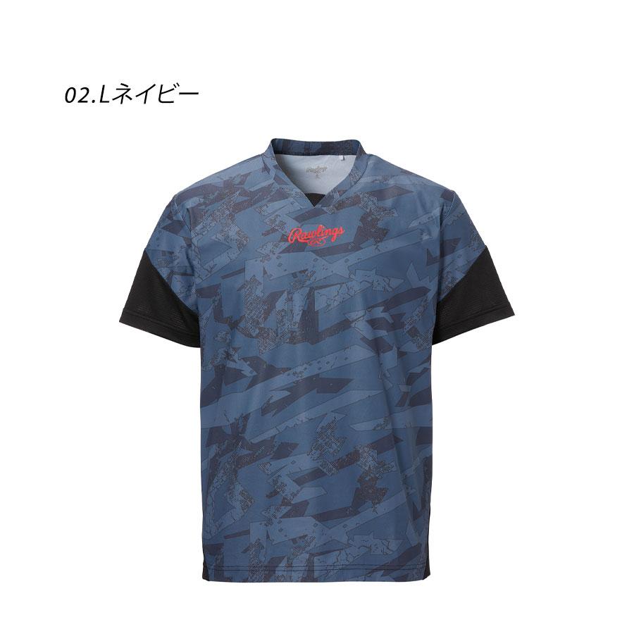 ローリングス 半袖Tシャツ 大人 一般 ブラックレーベル ライトニングストーン ファイアー V-Tシャツ Rawlings AST13S01 ブラック｜z-craft｜07