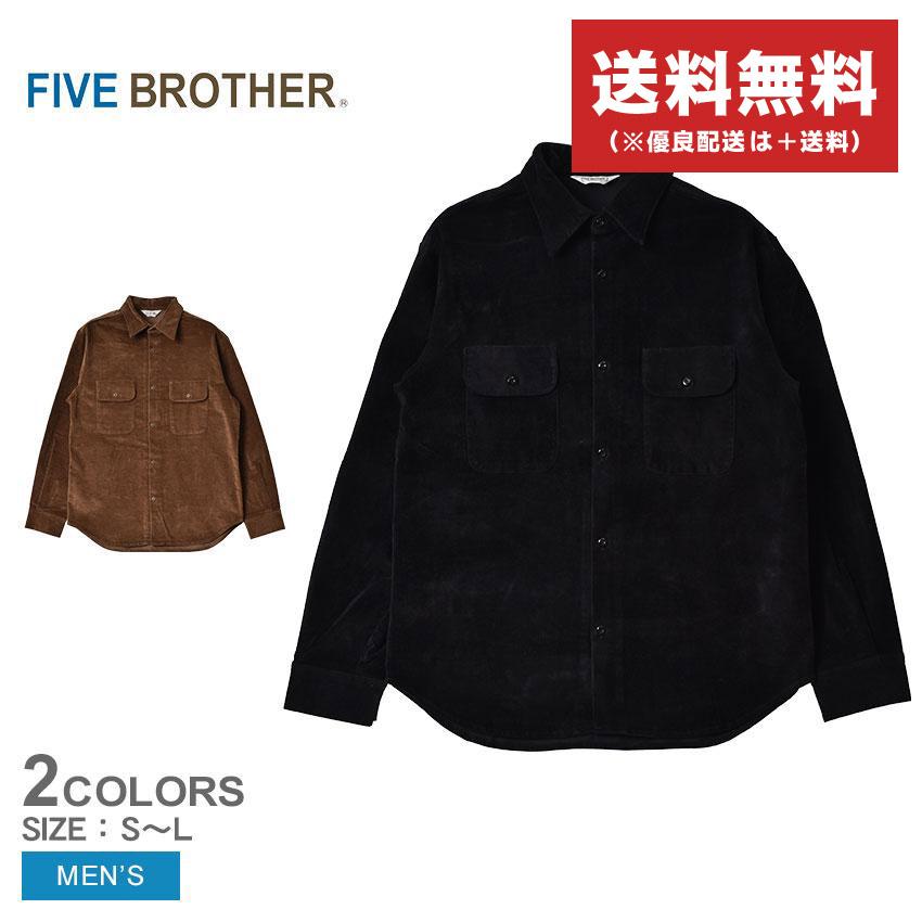 FIVEBROTHER（ファイブブラザー） 長袖シャツ メンズ ベロア ワーク