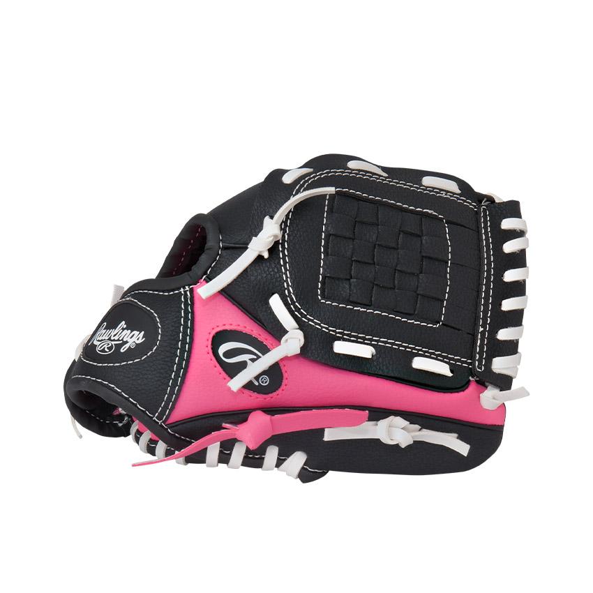 【美品】Rawlings 軟式グローブ ブラック×ピンク Rawlings（ローリングス） 雑貨 キッズ ジュニア 子供 12／0 ジュニア