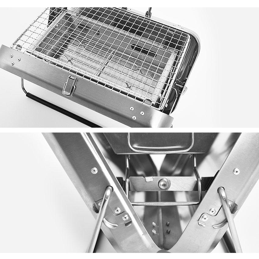 キャンプ用品 スーツケースバーベキューグリル スモール YF-8815 シルバー レッド BBQ アウトドア ピースパーク キャンプ用品 | peace park | 16