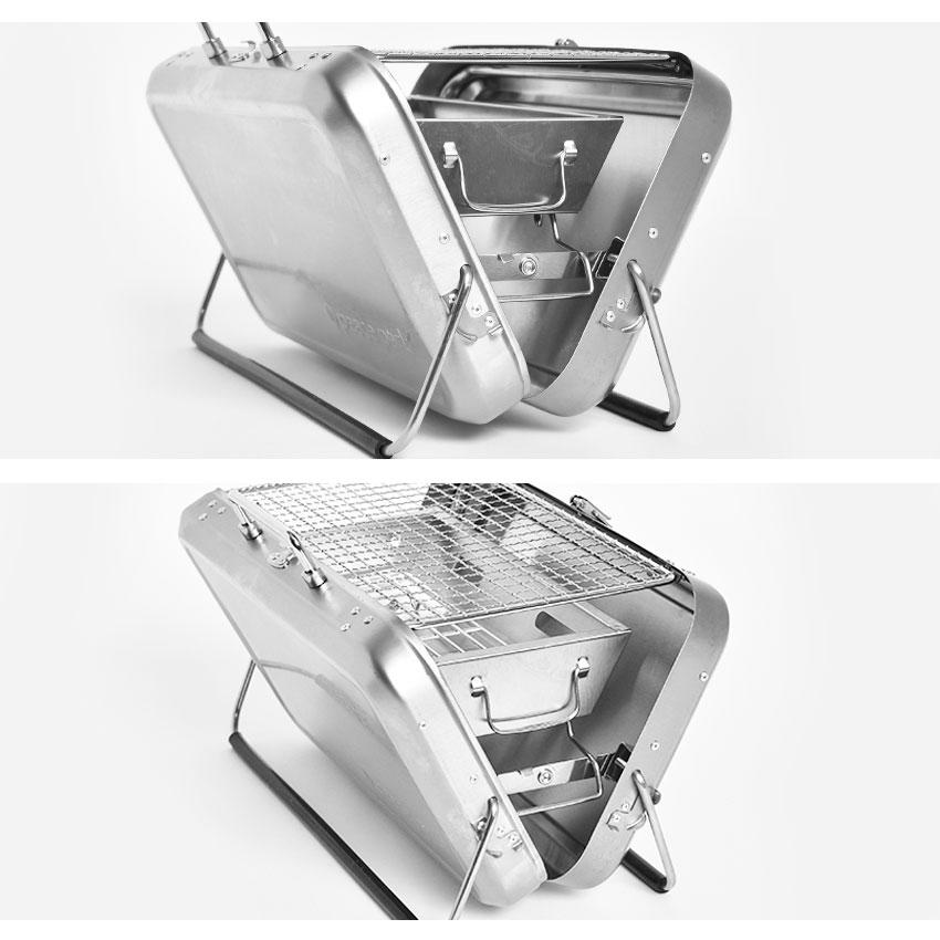 キャンプ用品 スーツケースバーベキューグリル スモール YF-8815 シルバー レッド BBQ アウトドア ピースパーク キャンプ用品 | peace park | 17