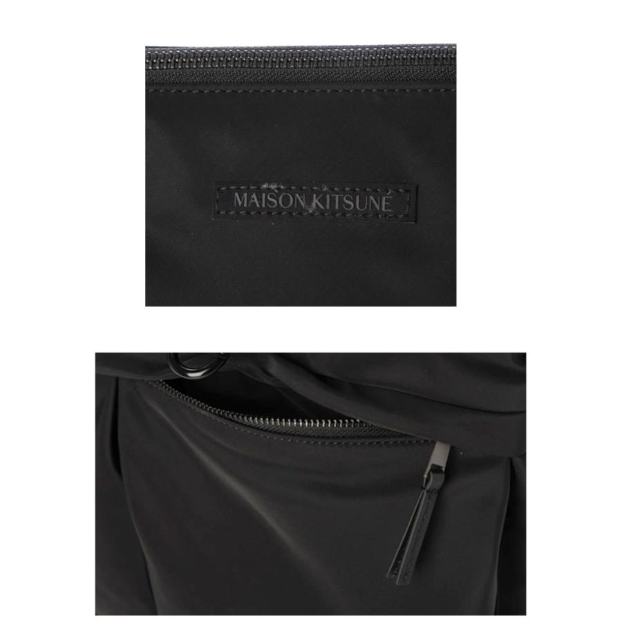 メゾンキツネ ナイロントートバッグ メンズ レディース ナイロン トート MAISON KITSUNE QU05112WB0043 ブラック 黒 ショルダーの画像