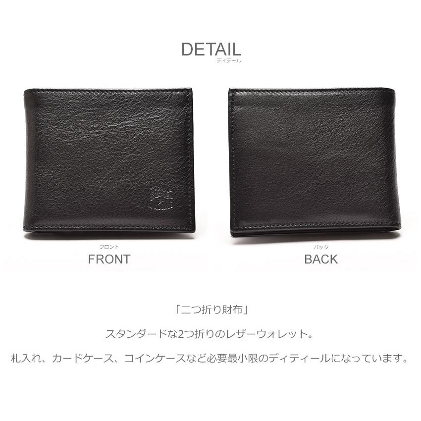 （ネコポス配送） イルビゾンテ 財布 メンズ レディース 二つ折り財布 IL BISONTE C0487 SBW007 PV0005 ネイビー 紺 ナチュラル 革 | IL BISONTE | 03
