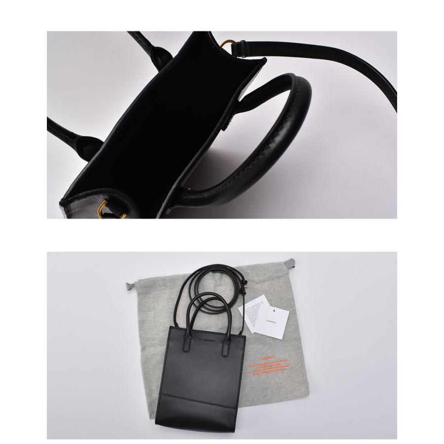 現行 美品✨ イルビゾンテ ロゴ型押し ハンドバッグ　ミニバッグ 黒 本革 IL BISONTE（イルビゾンテ） ショルダーバッグ BHA019 レディース