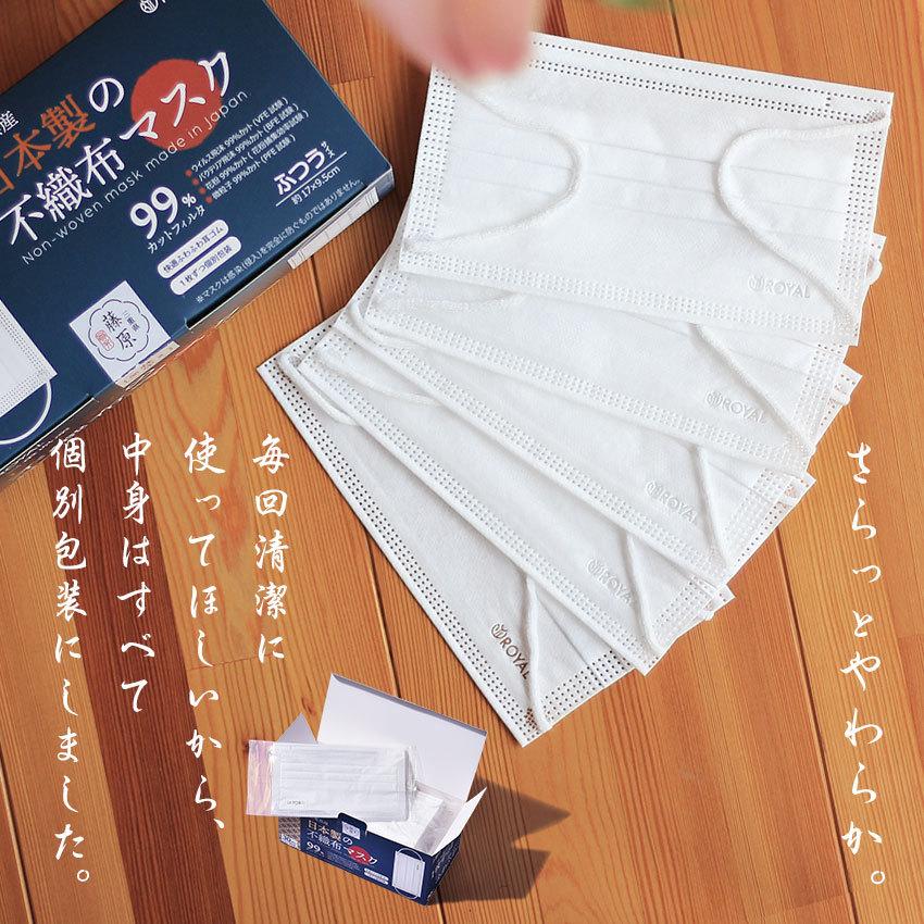 マスク 日本製 不織布 白 国産 メンズ レディース 30枚入り ふつう