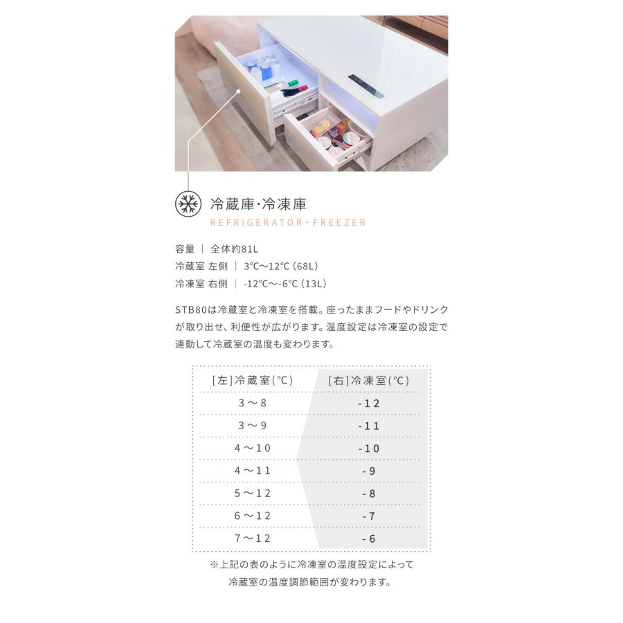 サファイア 冷蔵庫 スマートテーブル STB80 80L SAPPHIRE ブラック 黒