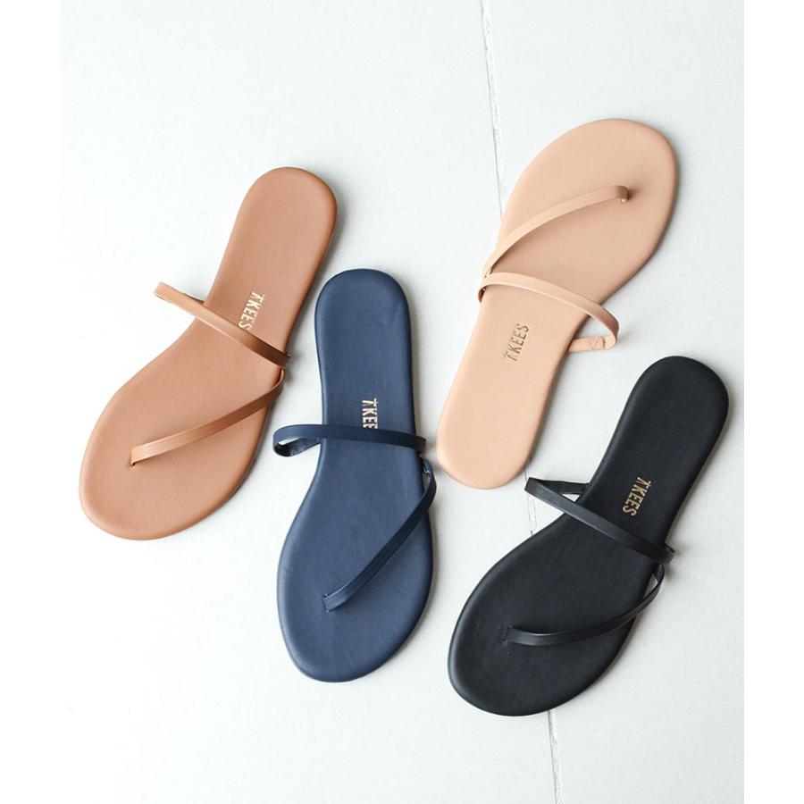 TKEES ティキーズ レザートングサンダル US7 黒 ビーチサンダル ティキーズ TKEES レザートングサンダル （SABLE） - ファッション通販