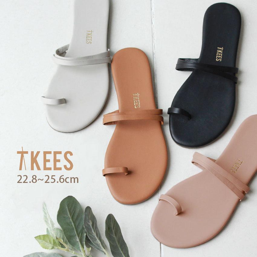 TKEES ティキーズ サンダル レディース リア ロゴ エレガント 本革 