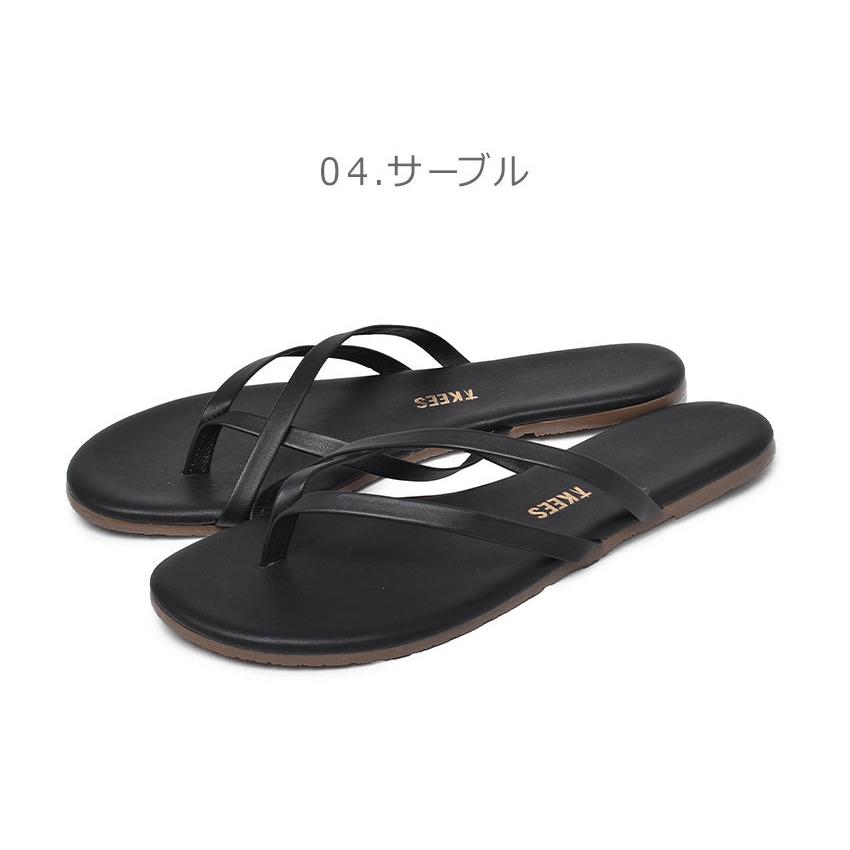 【新品・未使用】TKEES レザーヒールサンダル US7/23.5cmサイズ TKEES（ティキーズ） サンダル レディース リリ 黒 ピンク レッド ロゴ