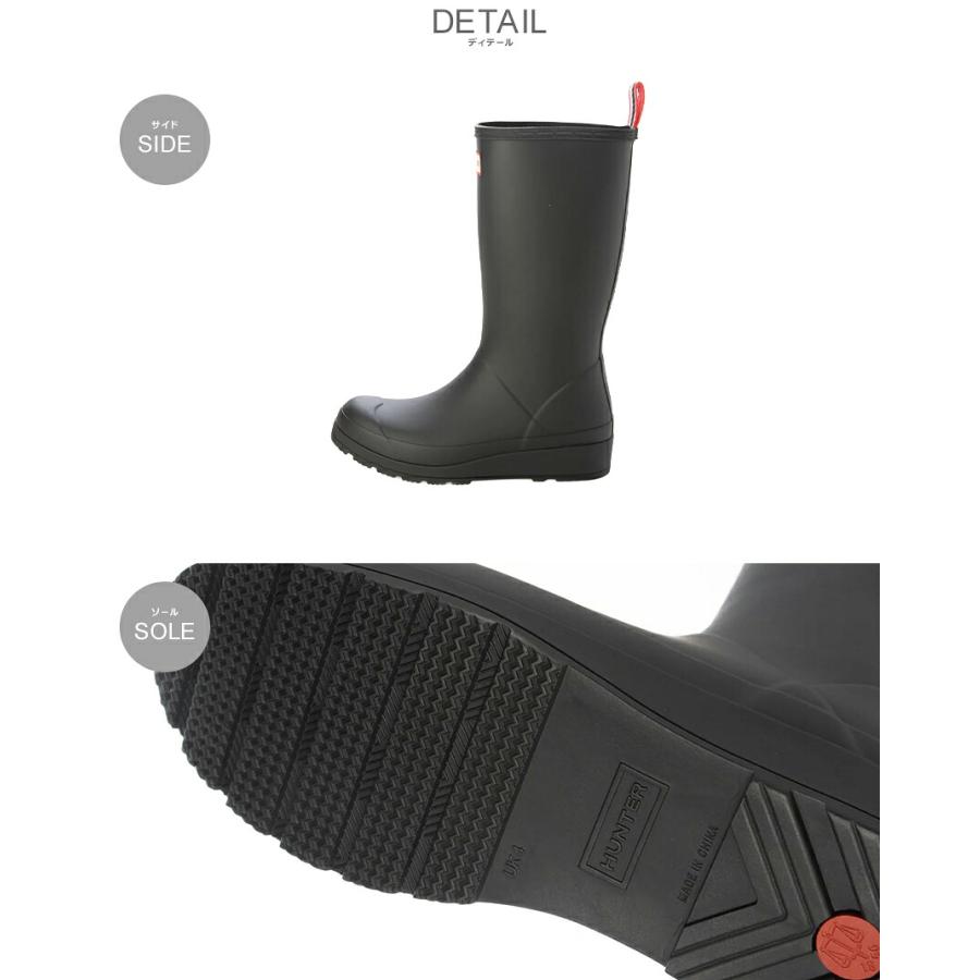 HUNTER ロングレインブーツ 黒 WFT1071RMA UK6 美品 HUNTER（ハンター） レインブーツ レディース WOMENS PLAY TALL BOOT