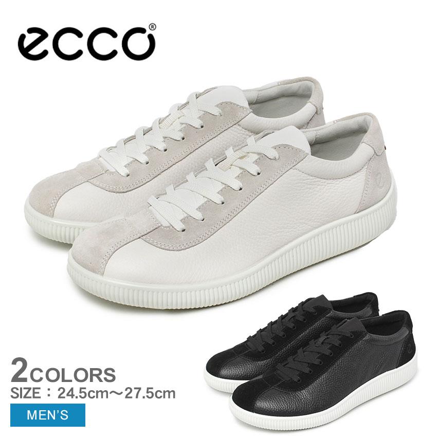 ecco（エコー） スニーカー メンズ ECCO 537754 ブラック 黒 ホワイト