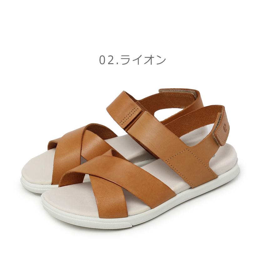 最終価格！新品未使用　エコー　本革 　サンダル 　茶系　37（23.5） ecco（エコー） サンダル レディース ECCO 220103 ブラック 黒