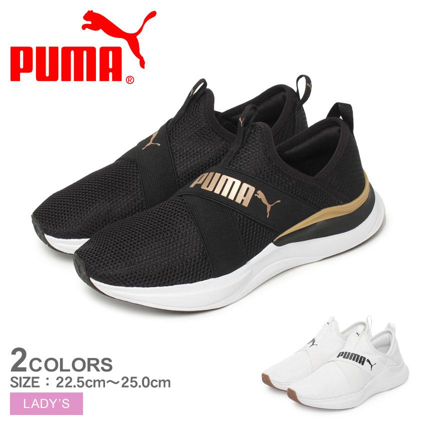 PUMA（プーマ） スリッポン レディース 379606 ブラック 黒 ゴールド