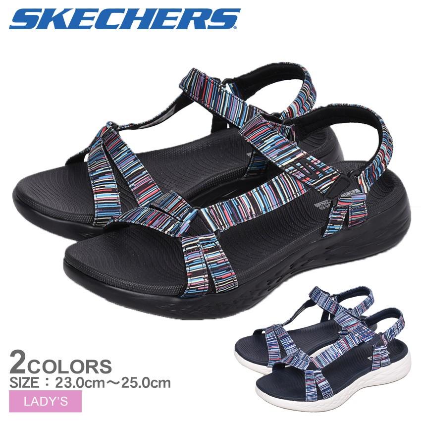 スケッチャーズ サンダル 靴 レディース オンザゴー 600 エレクトリック Skechers ブラック 黒 ネイビー 紺 ホワイト 白 ブランド 夏 1664 0058 Z Mall ヤフーショッピング店 通販 Yahoo ショッピング
