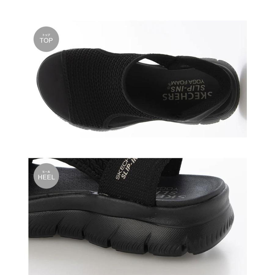 スケッチャーズ サンダル レディース SKECHERS 119519 ブラック 黒 ベージュ スポーツサンダル スポサン シューズ 靴 SLIP-IN スリップインズ ハンズフリーの画像