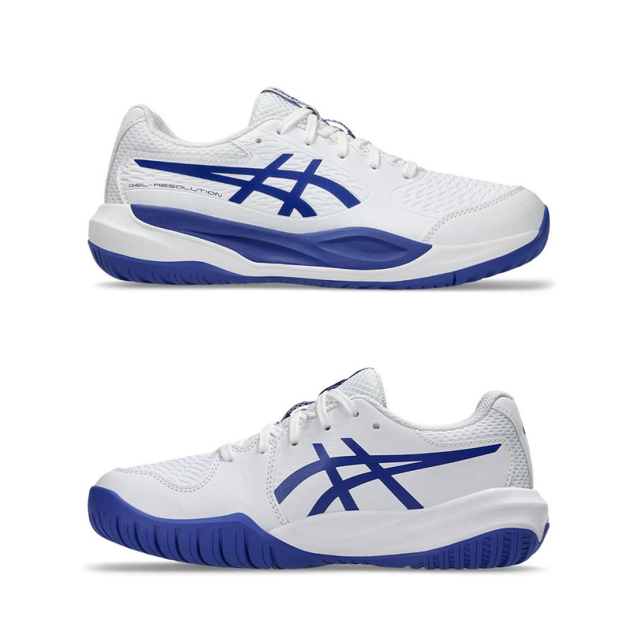 on テニスシューズ ホワイト/ブルー ASICS（アシックス） テニスシューズ キッズ ジュニア 子供 ASICS