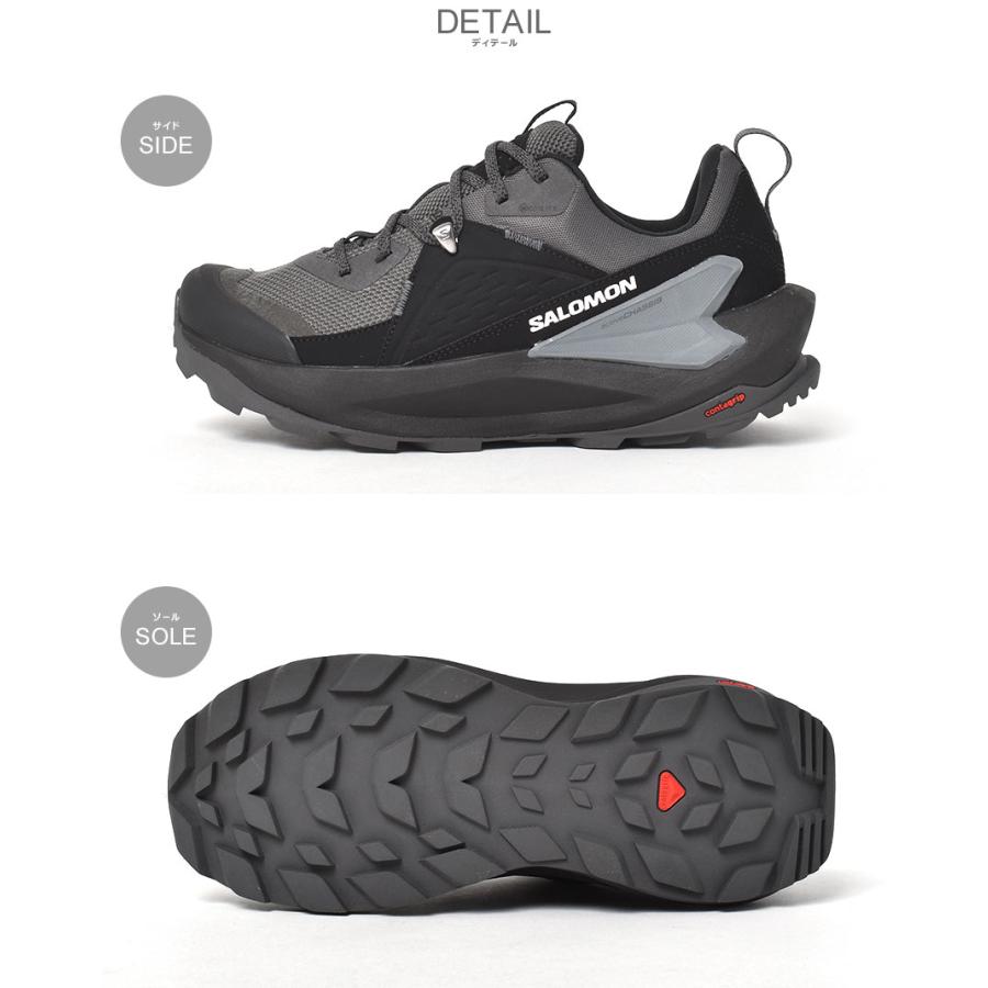 サロモン ハイキングシューズ メンズ SALOMON L47295500 L47295700 L47295800 ブラック 黒 カーキ スニーカー 靴 シューズ 防水 撥水 はっ水 ゴアテックス_4