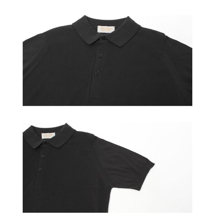 JOHN SMEDLEY（ジョンスメドレー） 半袖ポロシャツ メンズ ブラック 黒