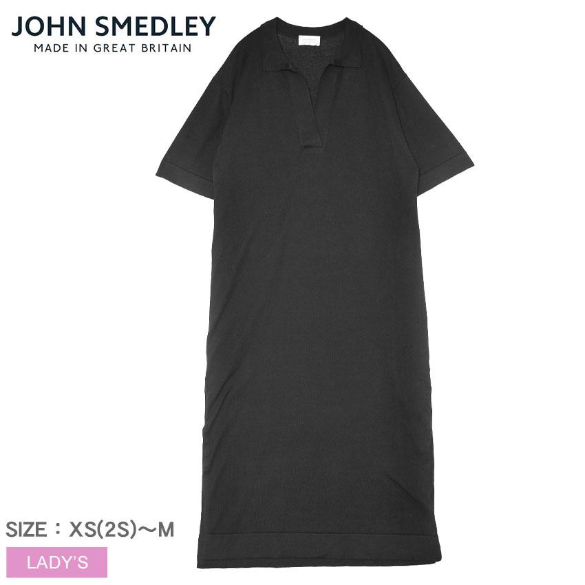 ジョンスメドレー 半袖 ブラックワンピース JOHN SMEDLEY（ジョンスメドレー） ワンピース レディース ブラック 黒
